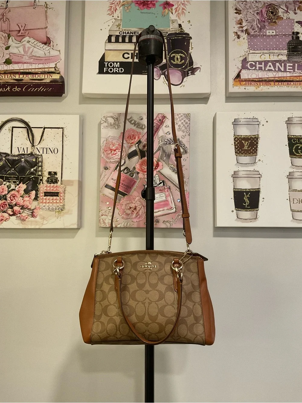 EUC Coach Small Christy Signature Canvas Tote - CLL1001